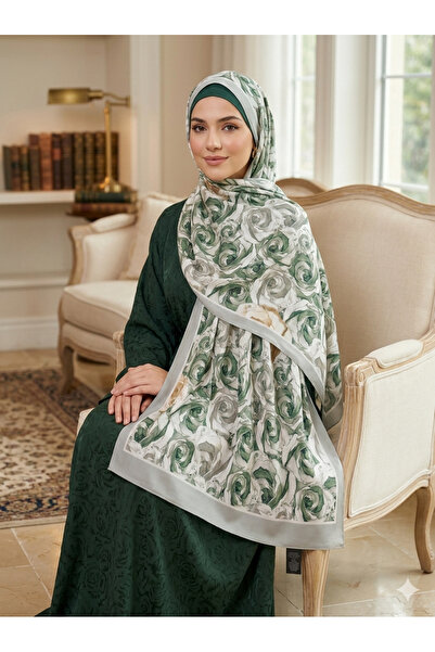 REMOMODA Patterned Floral Model Chiffon Shawl Italian Soft Shawl High Quality