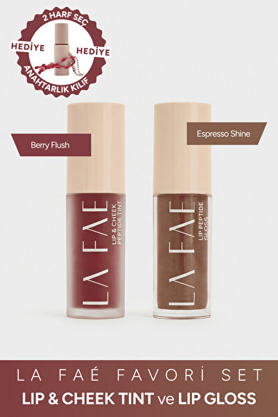 LA FAÉ BEAUTE Dudak Bakım Seti Dudak Parlatıcı+Allık Ruj Göz Farı Nemlendiric...