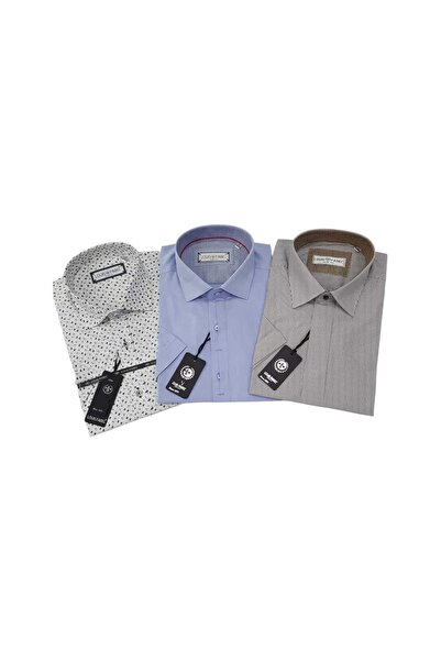 Louis Fabel 3-Piece Slim Fit Men's Short Sleeve Shirt Set – Size m