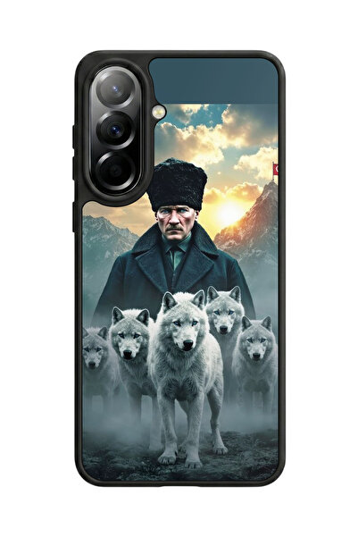 Aksel Kılıf متوافق مع هاتف سامسونج جالاكسي A57 مطبوع، أسود مطفي، سيليكون ناعم...