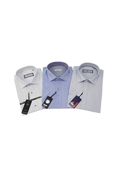 Louis Fabel 3-Piece Slim Fit Men's Short Sleeve Shirt Set – Size m