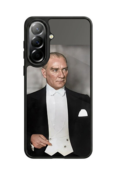 Aksel Kılıf متوافق مع هاتف سامسونج جالاكسي A37 مطبوع، أسود مطفي، سيليكون ناعم...