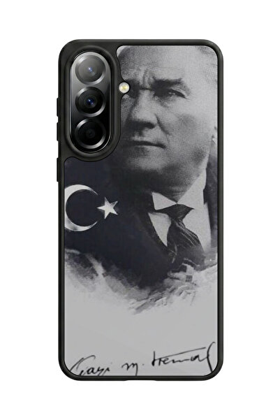 Aksel Kılıf متوافق مع هاتف سامسونج جالاكسي A37 مطبوع، أسود مطفي، سيليكون ناعم...