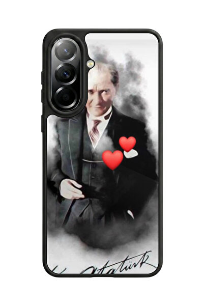 Aksel Kılıf متوافق مع هاتف سامسونج جالاكسي A57 مطبوع، أسود مطفي، سيليكون ناعم...