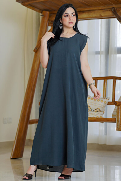 Hasnaa Abaya dark gray abaya dress