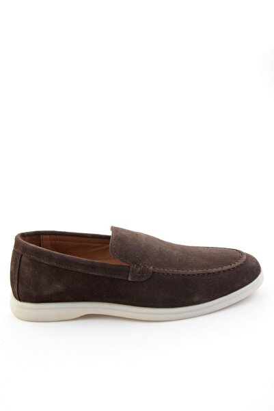 Bambi Καφέ ανδρικά παπούτσια Loafer από γνήσιο δέρμα E01079010102