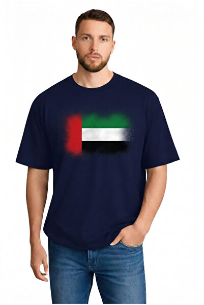 sngl tekstil Men's Oversized Uae Flag Printed Short Sleeve T-Shirt S m L XL 2XL