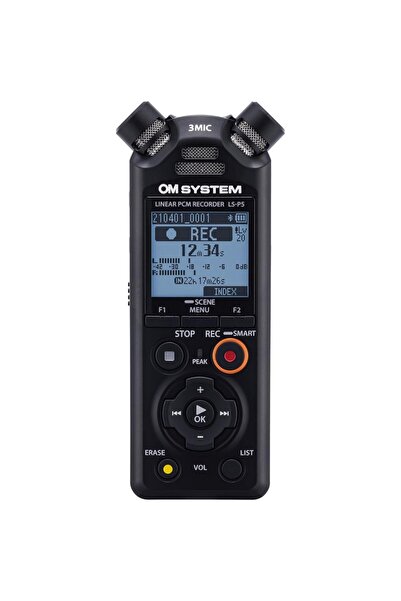 Olympus Στερεοφωνική συσκευή εγγραφής OM SYSTEM LS-P5, γραμμικό PCM