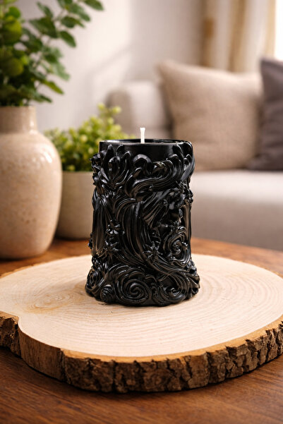 CandleCastCreation Sarmaşık Kokulu Dekoratif Siyah Mum