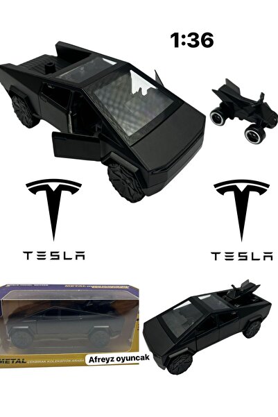 afreyz oyuncak Oyuncak Tesla Cybertruck Metal Araba Çek Bırak Tesla Ve Atv 1:...