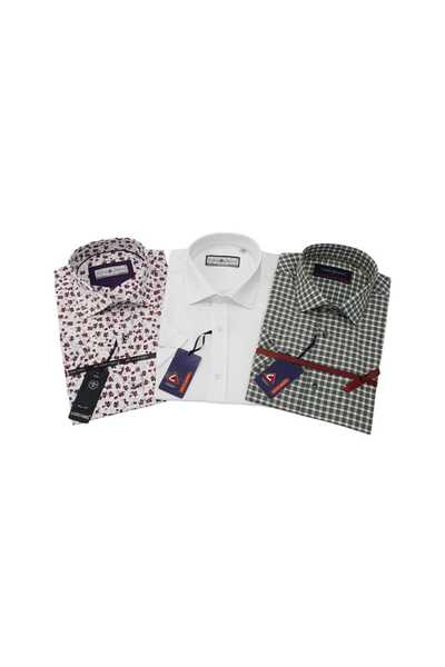 Louis Fabel 3-Piece Slim Fit Men's Short Sleeve Shirt Set – Size m