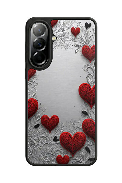 Aksel Kılıf متوافق مع هاتف سامسونج جالاكسي A37 مطبوع، أسود مطفي، سيليكون ناعم...