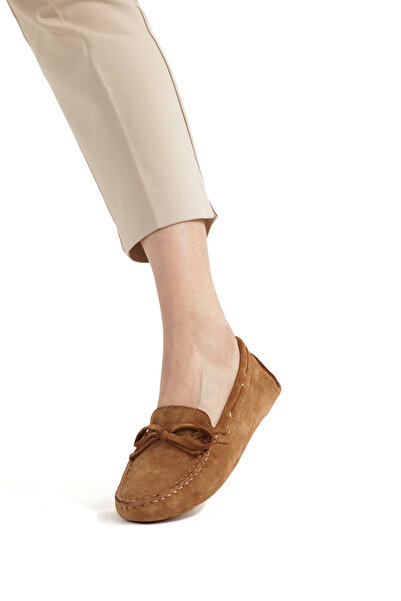 Ateş Genuine Cowhide Suede Women's Loafers Casual Shoes