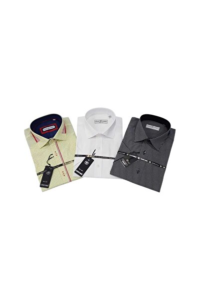 Louis Fabel 3-Piece Slim Fit Men's Short Sleeve Shirt Set – Size m
