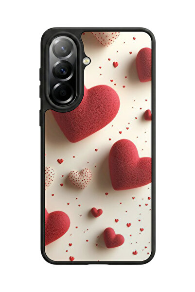 Aksel Kılıf Samsung Galaxy A37 Compatible Printed Case, Matte Black, Soft Sil...