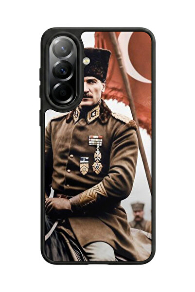 Aksel Kılıf متوافق مع هاتف سامسونج جالاكسي A37 مطبوع، أسود مطفي، سيليكون ناعم...