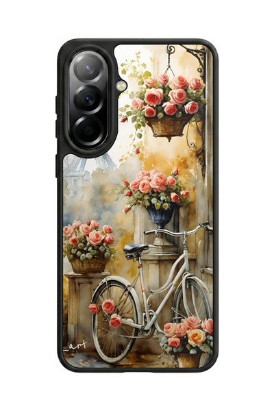 Aksel Kılıf متوافق مع هاتف سامسونج جالاكسي A37 مطبوع، أسود مطفي، سيليكون ناعم...