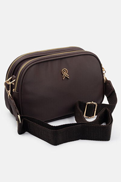 LikeMoon Γυναικεία καφέ τσάντα χειρός και ώμου με διπλές θήκες, μοντέρνου σχε...