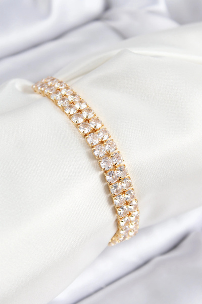 online kapsulavm avm alışveriş Brass Zircon Stone Double Row Square Model Gol...