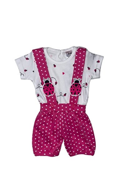 GENERAL Girls' pink two-piece set with heart embellishments - 3-12 months