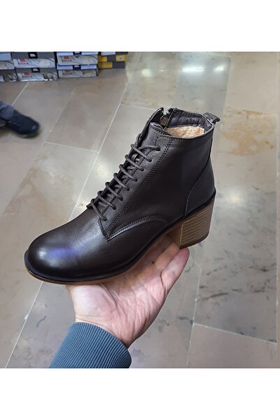 ENZO Kadın Hakiki Deri Ortopedik 6 cm KALIN TOPUK ŞIK,RAHAT, GÜNLÜK BAĞCIKLI BOT