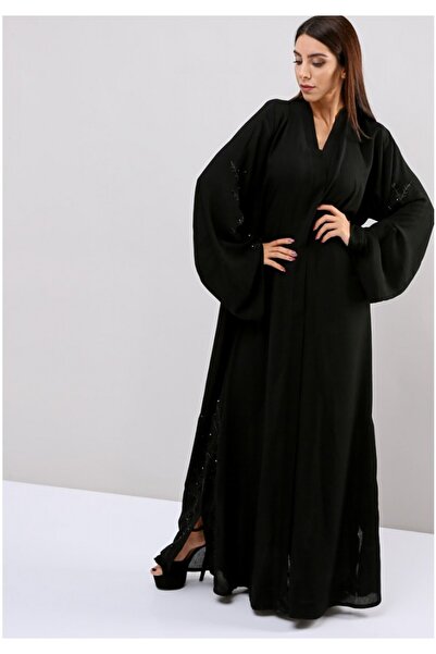 Bousni Stylish Button Embellished Abaya