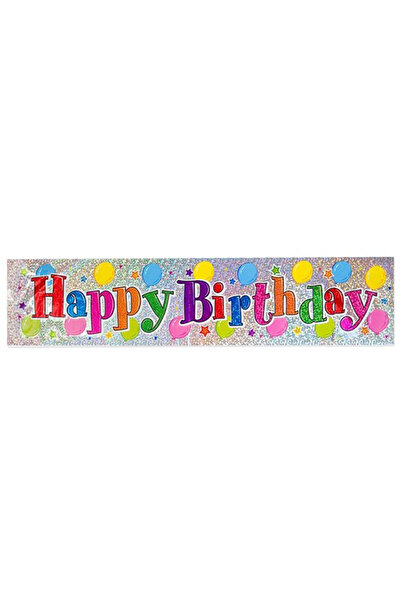 OEM Banner Foil Metalizat „Happy Birthday” 270x19 cm – Decor Petrecere