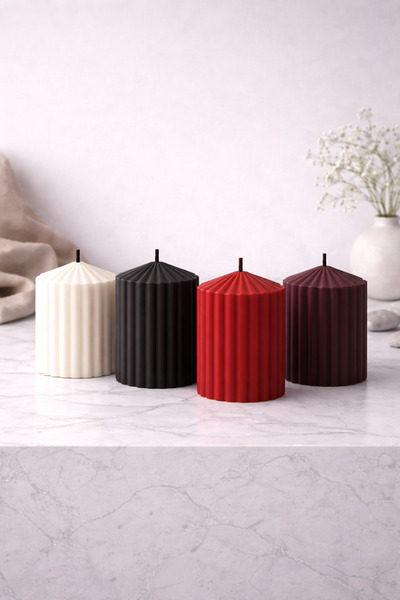 CandleCastCreation Büyük Baton Mum Seti 4'lü (Toplam 4 farklı renk olarak Gön...