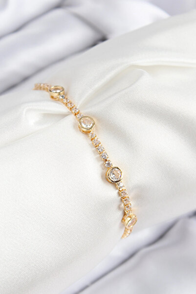 online kapsulavm avm alışveriş Brass Zircon Stone Circle Model Gold Color Ele...