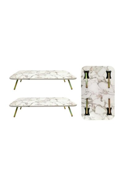 AZOZ MERCHLY طاولة وسط أرضية قابلة للطي لغرفة المعيشة 90 × 60 سم