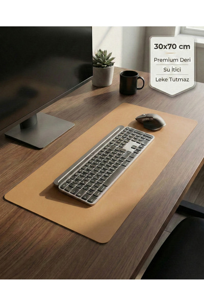 LUBIKO STUDIO Hardal Deri Masa Pedi, Büyük Mouse Pad, Ofis ve Ev İçin Masa Al...