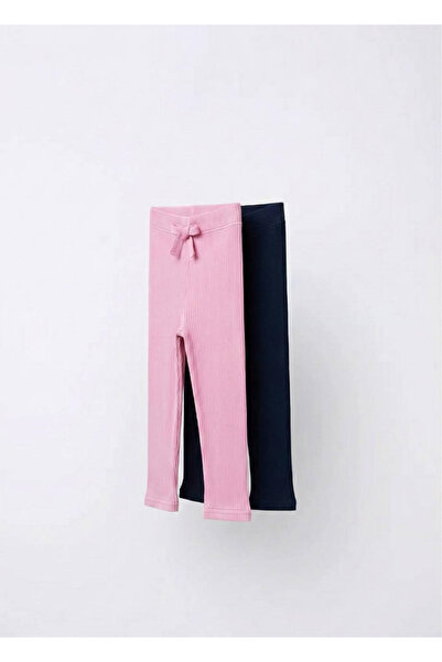 Mother Choise 2-Pack Girls' Pink and Navy Blue Terry Tights