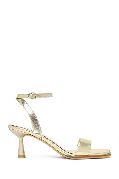 Derimod Women's Gold Anklet Buckled Stiletto Heel U Metallic S Sandals 26Sfe3...
