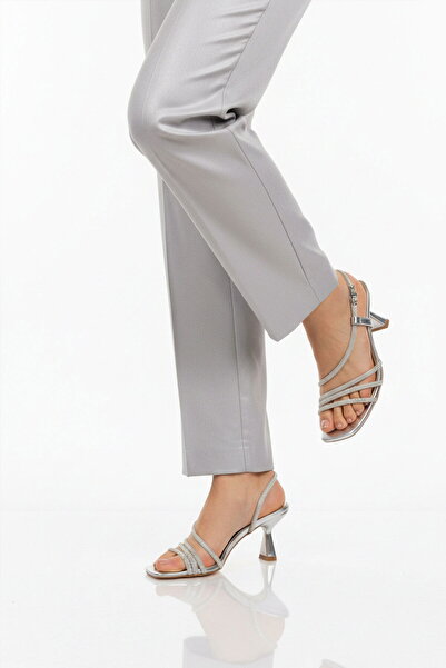 Aspor Silver Stone Embellished Women's Evening Dress Shoes