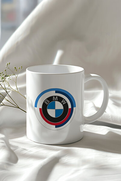 YasBey DESIGN BMW Tasarımlı 330ml Baskılı Beyaz Seramik Kupa Bardak