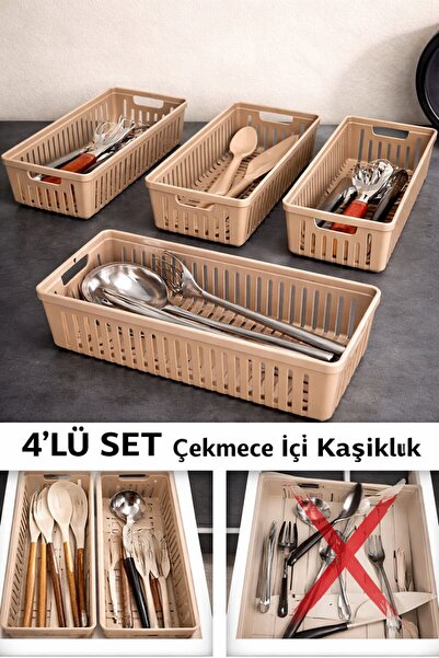 Funny Life Set of 4 Drawer Cutlery Organizers – Multi-Purpose Kitchen - Cabin...