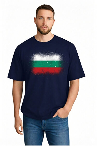 sngl Мъжка тениска с къс ръкав и принт с българското знаме S M L XL 2XL