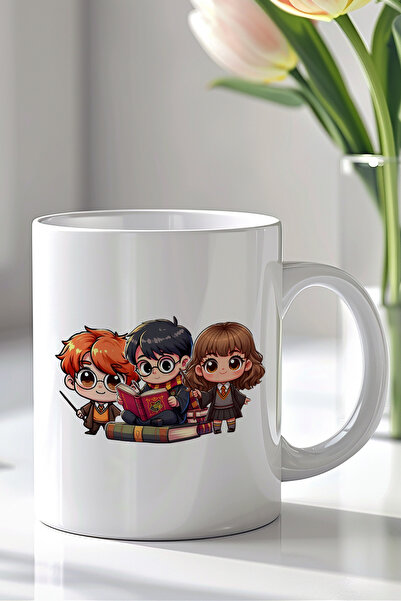 YasBey DESIGN Harry P. Designed 330ml Printed White Ceramic Mug