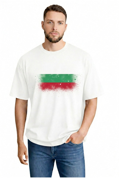 sngl Мъжка тениска с къс ръкав и принт с българското знаме S M L XL 2XL