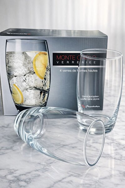 Paşabahçe Monte Carlo 4-Piece Tall Water Glass 360 Cc – High-Form Modern Glas...