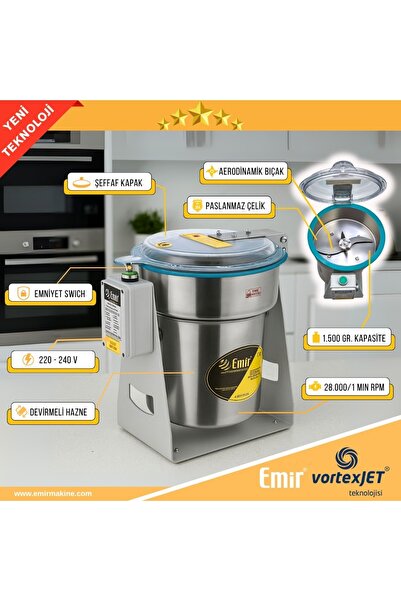 moontime alaçatı Elektrikli Karabiber ve Pul Biber Öğütücü, 1500g, Değirmen M...