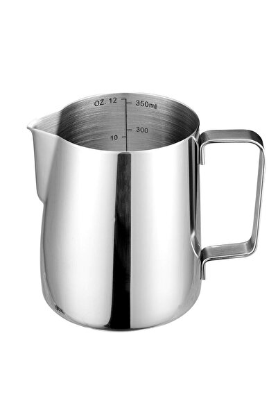 moontime alaçatı İçten Ölçekli Çelik Süt Potu 350 ml, Barista Picher, Pratik ...