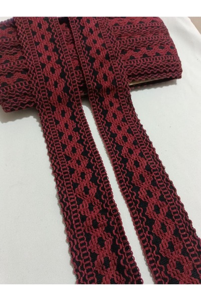 ULUPAMİR شريط زخرفي محبوك باللون الأسود العنابي