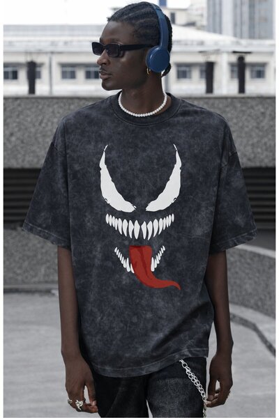 SEVBANO تي شيرت فينوم فيلم هيرو مطبوع للجنسين كبير الحجم وقابل للغسل