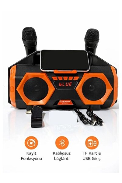 ataşbey Rt-421 Çift Mikrofonlu Karaoke Büyük Boy Bluetooth Radyo Müzik Çalar