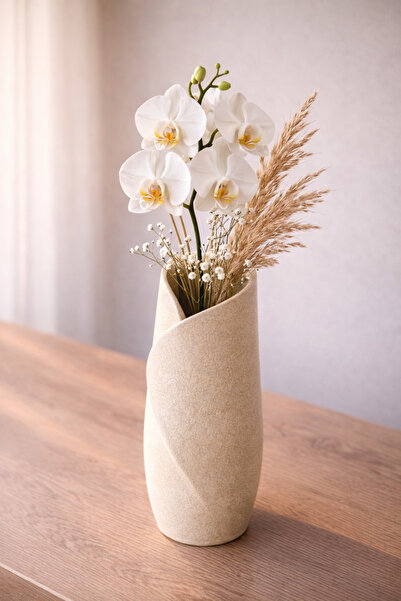 er3Dlume مزهرية ساند ويف الحلزونية المزخرفة – تصميم ديكور منزلي عصري ذو ملمس ...