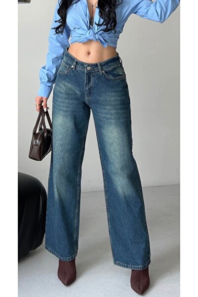 Heyya Women's High Waist Jean Jeans Palazzo Pants