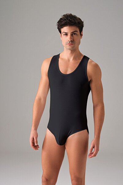 Doreanse Muški Modal / Pamuk debeo remen, elegantan crni bodi