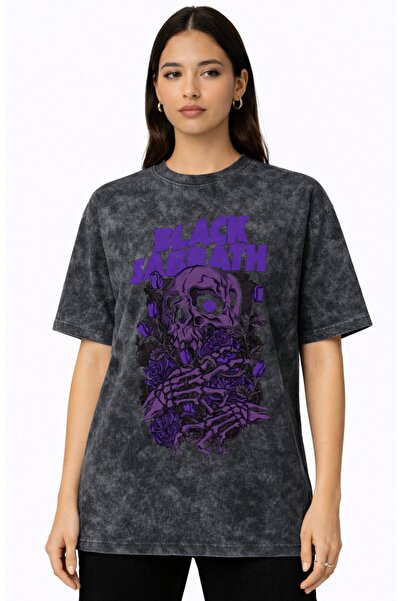 SEVBANO Μπλουζάκι Black Sabbath Rock Metal Music Group με στάμπα Unisex Overs...
