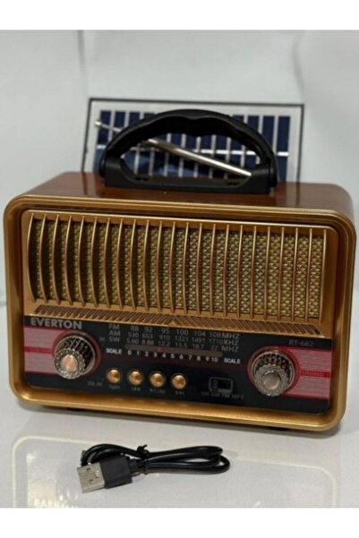 RT-682 Custom Design Classic Solar Flashlight Nostalgia Bluetooth/USB/Sd Radio Mp3 Player Music Box